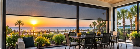 Powered patio shade